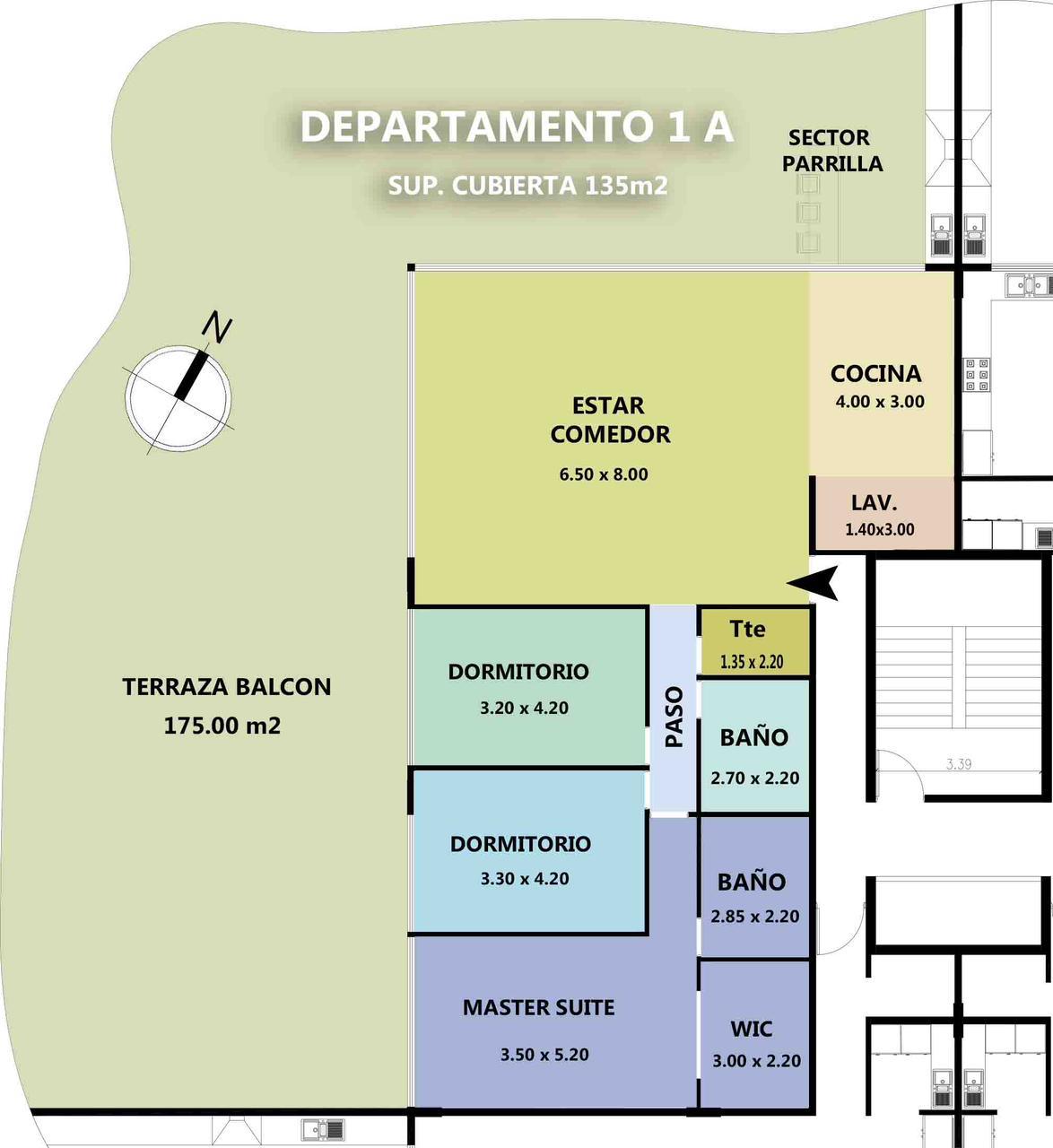 Plano del departamento 1A